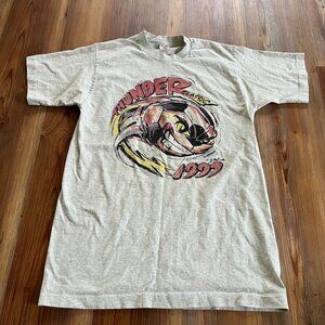 VTG 1999 Thunder Classic Soccer T-Shirt M Gray "Lightning Strikes" Brenham Texas